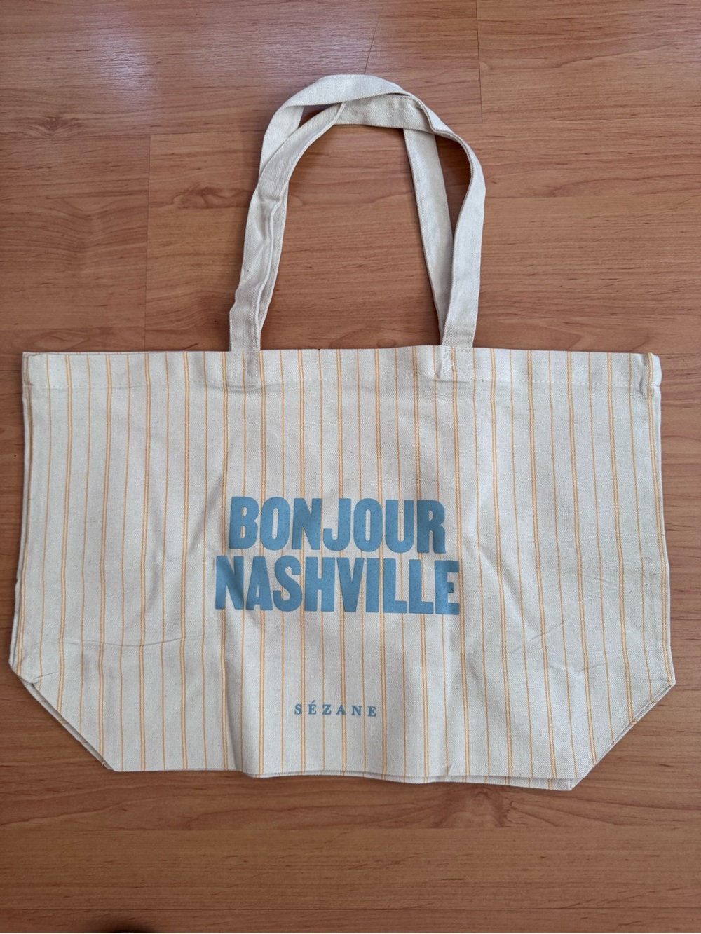 New Sezane Bonjour Nashville Canvas Tote Bag